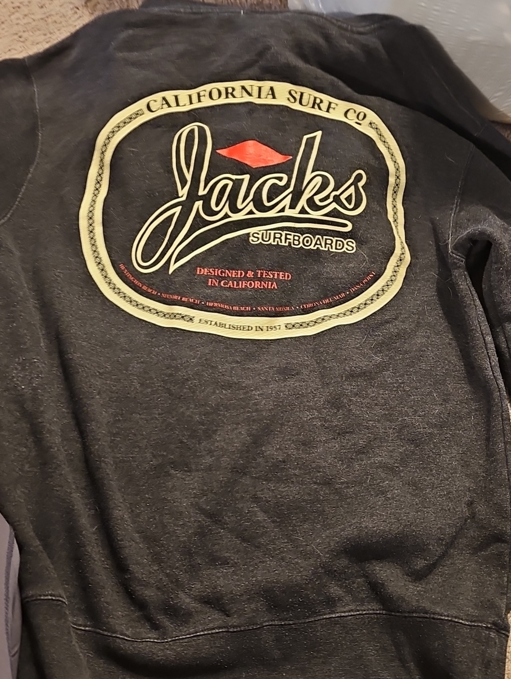 Jacks Surfboards Men's Black Graphic Pullover Jacket